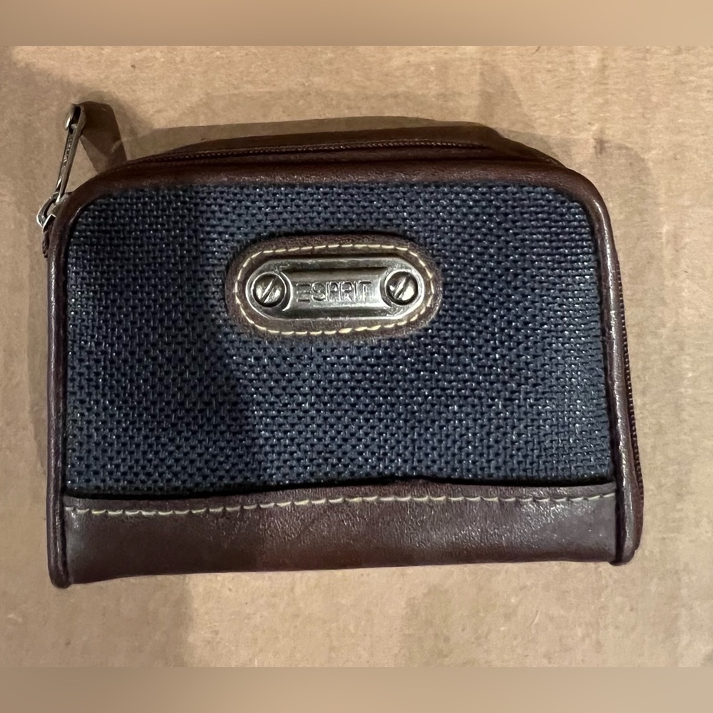 Esprit Blue and Brown Small Wallet Leather Accessory
